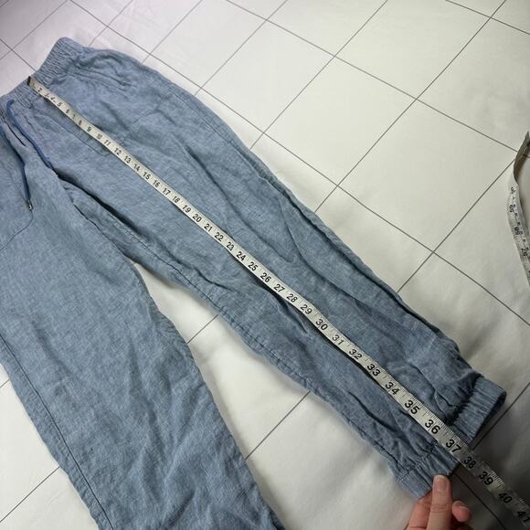 Athleta Pants Womens 8 Blue Retreat Linen Jogger Resort Travel Sporty Breathable - Picture 10 of 11